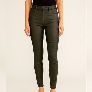 Moto Skinny Pants Olive Green Stretch Size 27